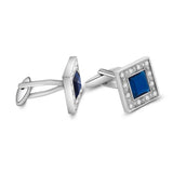 Blue Navy Crystal Square Cufflinks for Men Classical Cuff Links with Gift Box Elegant Style In Australia - Darrahopens