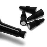 5PC Wine Stoppers , Wine Bottle stopper and Beverage Bottle Stoppers, Black Wine and Beverage Silicone Bottle Stoppers