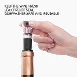 2pc  Wine Stoppers, Wine Bottle Stopper with Built-in Vacuum Wine Saver Pump Food-safe Silicone Caps, Keep Wine Fresh Up to