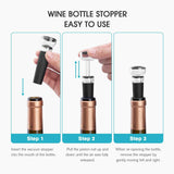 2pc  Wine Stoppers, Wine Bottle Stopper with Built-in Vacuum Wine Saver Pump Food-safe Silicone Caps, Keep Wine Fresh Up to