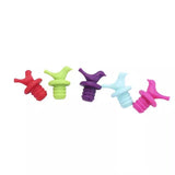 8pc Little Bird Wine Bottle Stopper, Silicone Stoppers, Reusable, Leak Proof, Cute, Fun, Decorative, Multipack