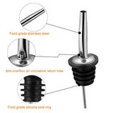 6PCS Stainless Steel Pourers, Speed Wine Bottle Pourer, Olive Oil and Vinegar Tapered Stopper Spout, Suitable for About Bottle Mouth
