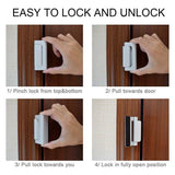 2PC Pack Door Reinforcement Locks with  Screws, Home Security Door Lock for Toddler, Childproof Door Lock Night Lock Withstand