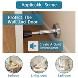 Door Stops Stainless Steel Door Stoppers with Hydraulic Shock Absorption, Natural Finish, Spring-Loaded, Height Door Stop