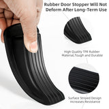 4PC Door Stoppers, Premium Rubber Stoppers Wedge, Stops for Carpet Heavy Duty Door, Bottom of on Tile, Concrete, Carpet