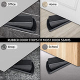 4PC Door Stoppers, Premium Rubber Stoppers Wedge, Stops for Carpet Heavy Duty Door, Bottom of on Tile, Concrete, Carpet