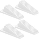 4 PC Premium Rubber Door Stop Wedge, Prevent The Lock-Outs,Floor Sturdy Stackable Door Stop for Carpet Heavy Duty Door