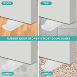 4 PC Premium Rubber Door Stop Wedge, Prevent The Lock-Outs,Floor Sturdy Stackable Door Stop for Carpet Heavy Duty Door