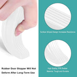 4 PC Premium Rubber Door Stop Wedge, Prevent The Lock-Outs,Floor Sturdy Stackable Door Stop for Carpet Heavy Duty Door