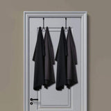 2PC Double Hanger Hooks, Metal Twin Hooks Organizer for Hanging Coats, Hats, Robes, Towels- Black