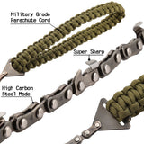 Pocket Chainsaw with Paracord Handle Teeth Long Chain Hand Saw Fast Wood & Tree Cutting Emergency Survival Gear Best