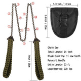 Pocket Chainsaw with Paracord Handle Teeth Long Chain Hand Saw Fast Wood & Tree Cutting Emergency Survival Gear Best