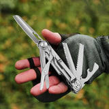 Multitool Folding Knife Stainless Steel Lockable Multitool Knife Saw Scissors Bottle Opener Wire Stripper Glass Breaker