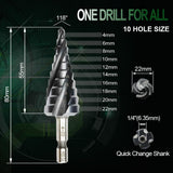 Four Spiral Flute Cobalt Step Drill Bit Impact Ready Unibit Step Drill Bit, Hex Shank Step Bits for Metal,  Aluminum, Wood In Australia - Darrahopens