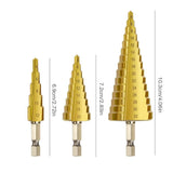 Metric Step Drill Set,Zhushan  High-Speed Steel Shank Titanium Step Drill Bits for Sheet Metal Hole Drilling In Australia - Darrahopens