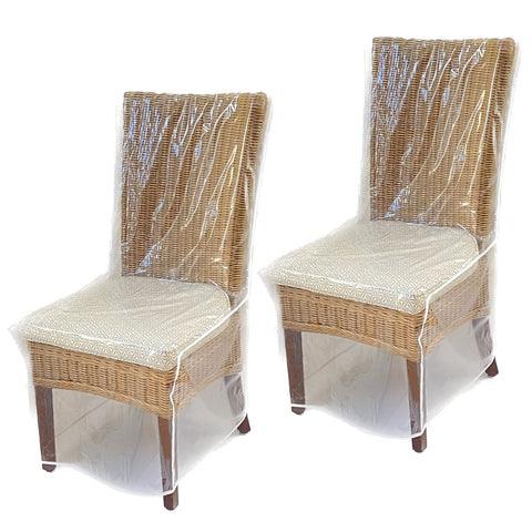 2pc Dining Room/Kitchen Chair Cover/Protector- Heavy Duty Clear Vinyl-No Dust/Spill/Pet Hair/Pet Claws, Easy Clean Slipcover