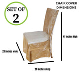 2pc Dining Room/Kitchen Chair Cover/Protector- Heavy Duty Clear Vinyl-No Dust/Spill/Pet Hair/Pet Claws, Easy Clean Slipcover