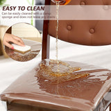 Clear Kitchen Chair Seat Protectors Thickened Soft Seats Protector, Double-Sided Adjustable Waterproof Chairs Slipcover