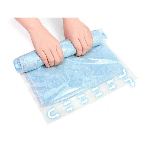 10pc Travel Compression Bags, Roll Up Space Saver Bags, No Vacuum Needed Reusable Packing Bags for Luggage, Suitcase