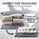 10pc Travel Compression Bags, Roll Up Space Saver Bags, No Vacuum Needed Reusable Packing Bags for Luggage, Suitcase