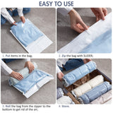 10pc Travel Compression Bags, Roll Up Space Saver Bags, No Vacuum Needed Reusable Packing Bags for Luggage, Suitcase