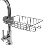 Sponge Holder Over Faucet Kitchen Sink, Stainless Steel Detachable Hanging Faucet Drain Rack for Bathroom, Scrubbers, Soap, Chrome In Australia - Darrahopens