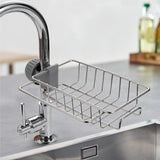 Sponge Holder Over Faucet Kitchen Sink, Stainless Steel Detachable Hanging Faucet Drain Rack for Bathroom, Scrubbers, Soap, Chrome In Australia - Darrahopens