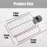 Sponge Holder Over Faucet Kitchen Sink, Stainless Steel Detachable Hanging Faucet Drain Rack for Bathroom, Scrubbers, Soap, Chrome