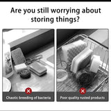 Sponge Holder Over Faucet Kitchen Sink Stainless Steel Faucet Rack for Soap, Shampoo, Shower Caddy Shelf