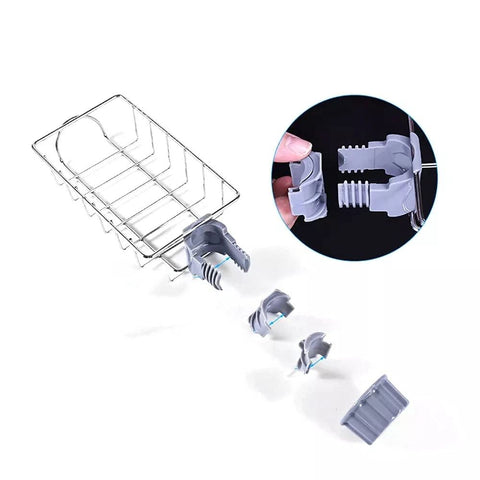 Sink Sink Sponge Holder - Faucet Rack Shower Tray - Kitchen and Bathroom Metal Organizer Hanging Fix Around Faucet