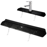 2PC Mat Splash Catcher, Handle Drip Catcher Tray, Multipurpose Mats Sponge Holder and Bathroom Countertop Protect(Black) In Australia - Darrahopens