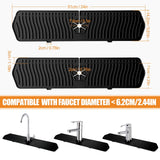 2PC Mat Splash Catcher, Handle Drip Catcher Tray, Multipurpose Mats Sponge Holder and Bathroom Countertop Protect(Black) In Australia - Darrahopens