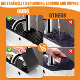 2PC Mat Splash Catcher, Handle Drip Catcher Tray, Multipurpose Mats Sponge Holder and Bathroom Countertop Protect(Black)