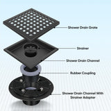 Square Floor Shower Drain, Lattice Square Perforated Pattern Easy Cleaning Removable Grate, Rustproof In Australia - Darrahopens
