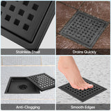 Square Floor Shower Drain, Lattice Square Perforated Pattern Easy Cleaning Removable Grate, Rustproof In Australia - Darrahopens