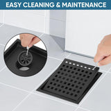 Square Floor Shower Drain, Lattice Square Perforated Pattern Easy Cleaning Removable Grate, Rustproof