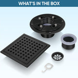 Square Floor Shower Drain, Lattice Square Perforated Pattern Easy Cleaning Removable Grate, Rustproof In Australia - Darrahopens
