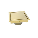 Shower Square Drain Gold Floor Drain with  Reversible Cover Tile Insert Grate Removable Stainless Steel In Australia - Darrahopens