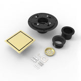 Shower Square Drain Gold Floor Drain with  Reversible Cover Tile Insert Grate Removable Stainless Steel In Australia - Darrahopens