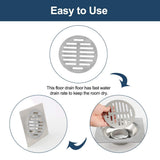 2pc Stainless Steel Round Sink Floor Drain Strainer Cover Dia Floor Drain Replacement Filter Cap Screw-On Round Shower Drain Cover
