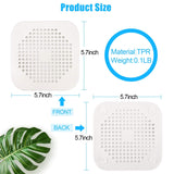 2pc Catcher Flat Silicone Plug for Bathroom and Kitchen Filter Shower Drain Protection Flat Strainer Stopper with Suction Cups