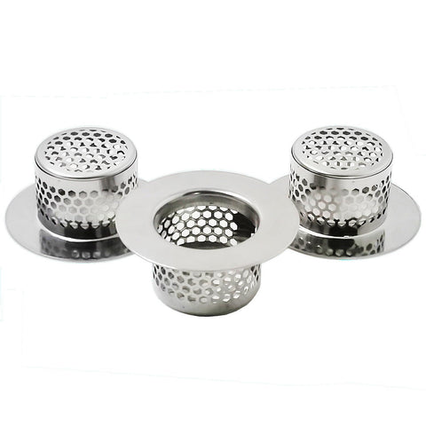 3PC Bathtub Drain Cover, Bathroom Sink Strainer, Drain Hair Catcher for Bathtub Laundry Utility Sink, Fit Hole Size
