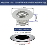 3PC Bathtub Drain Cover, Bathroom Sink Strainer, Drain Hair Catcher for Bathtub Laundry Utility Sink, Fit Hole Size
