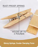 4PC Sturdy and Heavy Duty Natural Wood Clips Wooden Clothespins for Hanging Clothes Photo Small Classroom Decorative Peg