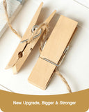 4PC Sturdy and Heavy Duty Natural Wood Clips Wooden Clothespins for Hanging Clothes Photo Small Classroom Decorative Peg