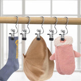 6PC Clothes Pins,  Hangers with Clips, Stainless Steel Hanger Clips, Hanger Hooks for Closet, Travel, Socks, Bags