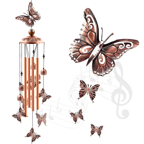 Wind Chimes Outdoor Clearance, Butterflies Aluminum Tube Windchime with  Hook,Patio Garden Decor, Housewarming Gift. In Australia - Darrahopens