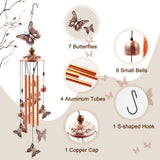 Wind Chimes Outdoor Clearance, Butterflies Aluminum Tube Windchime with  Hook,Patio Garden Decor, Housewarming Gift. In Australia - Darrahopens