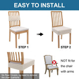Waterproof Seat Covers for Dining Room Chairs, Stretch Jacquard Removable Washable Chair Seat Slipcovers Protector