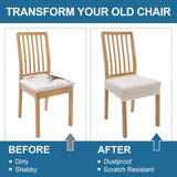 Waterproof Seat Covers for Dining Room Chairs, Stretch Jacquard Removable Washable Chair Seat Slipcovers Protector